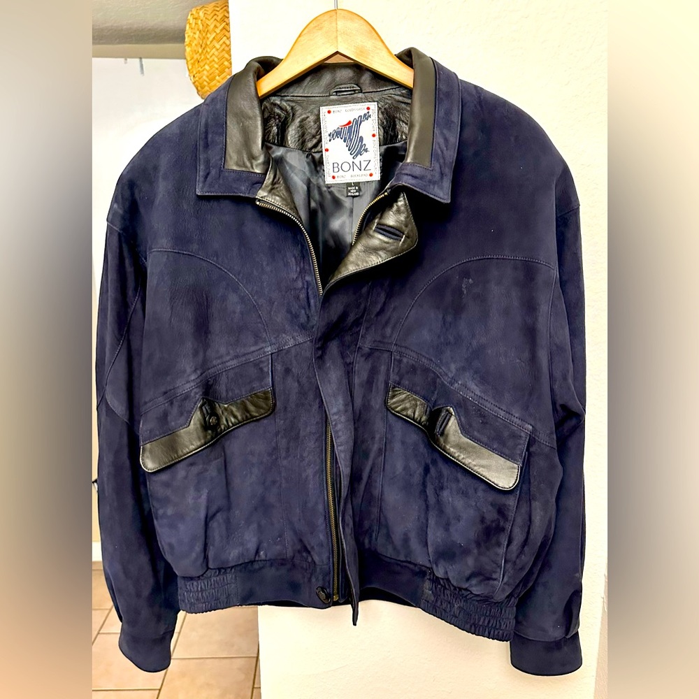 Vintage suede bomber jacket